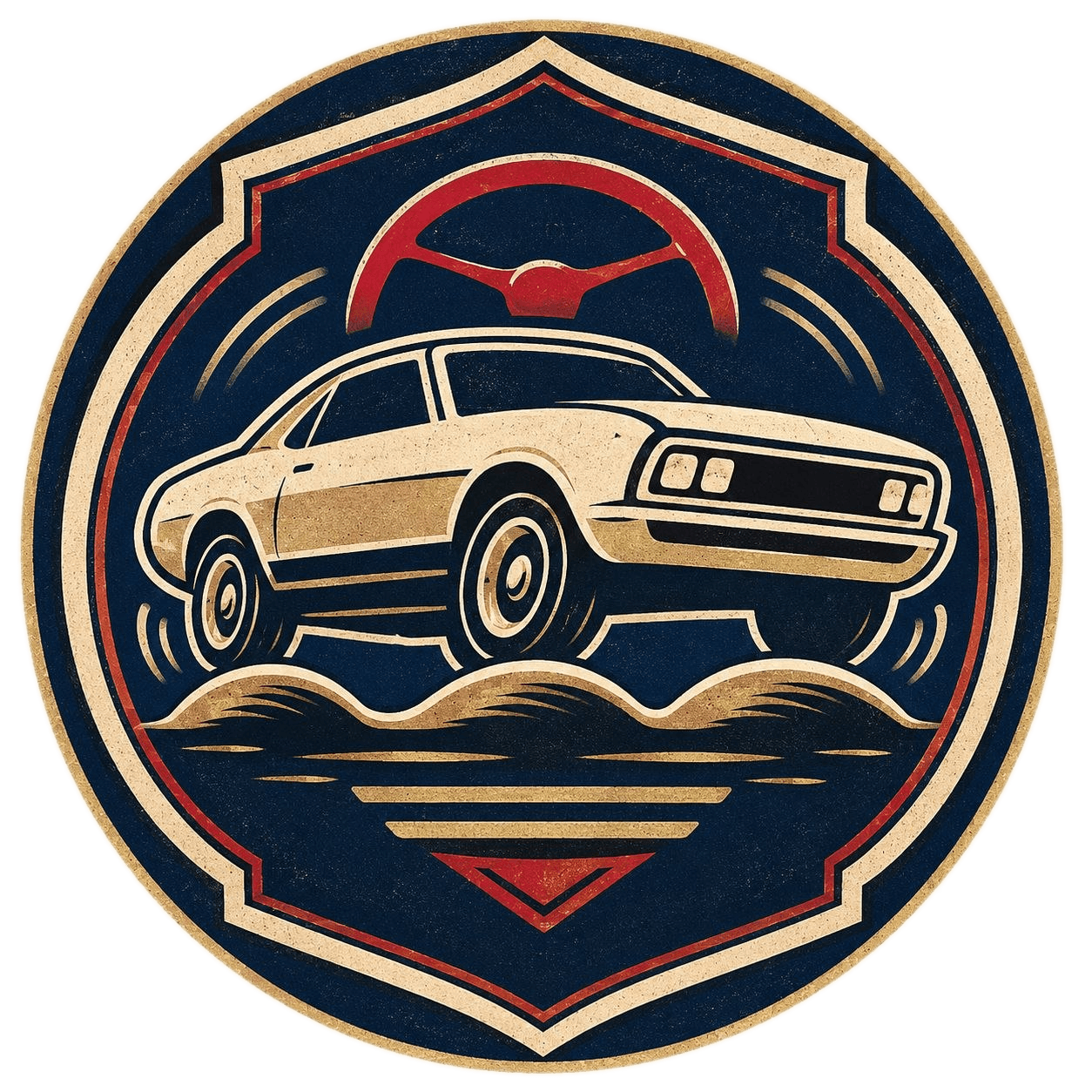 Steering and suspension over-bumps service badge